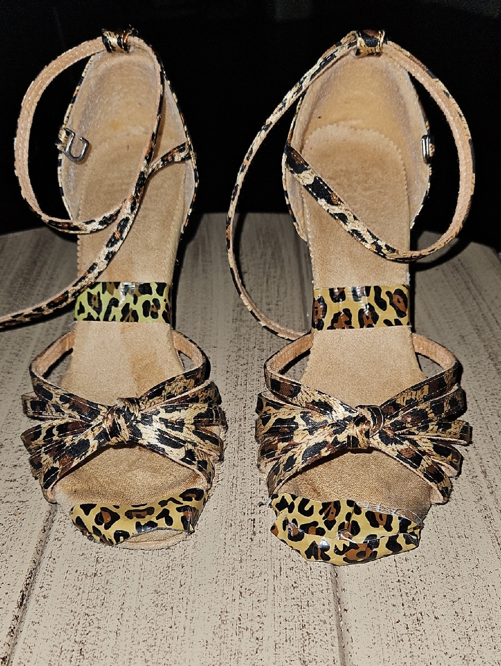 Leopard Print Strappy Women’s Heels - Brown